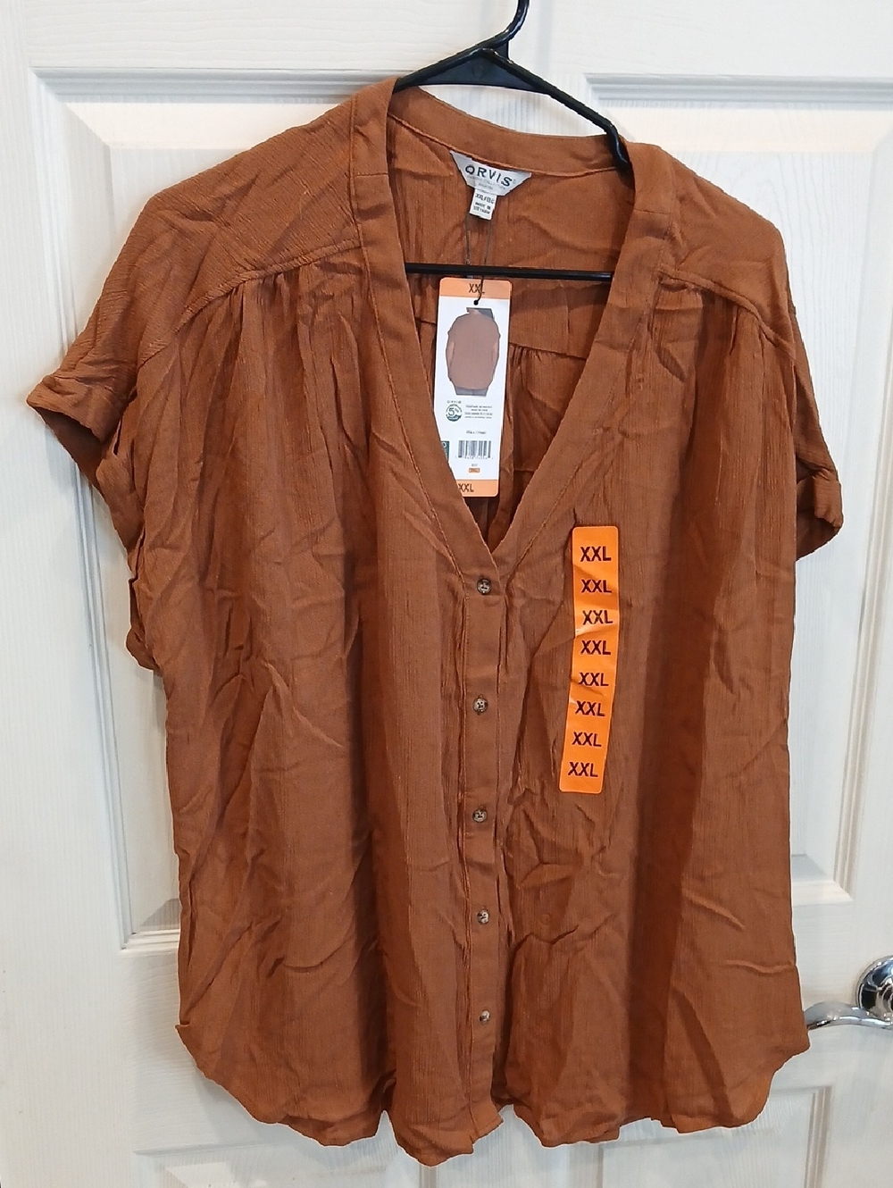 Orvis Women's Rust-Tone Short Sleeve Button-Down Blouse